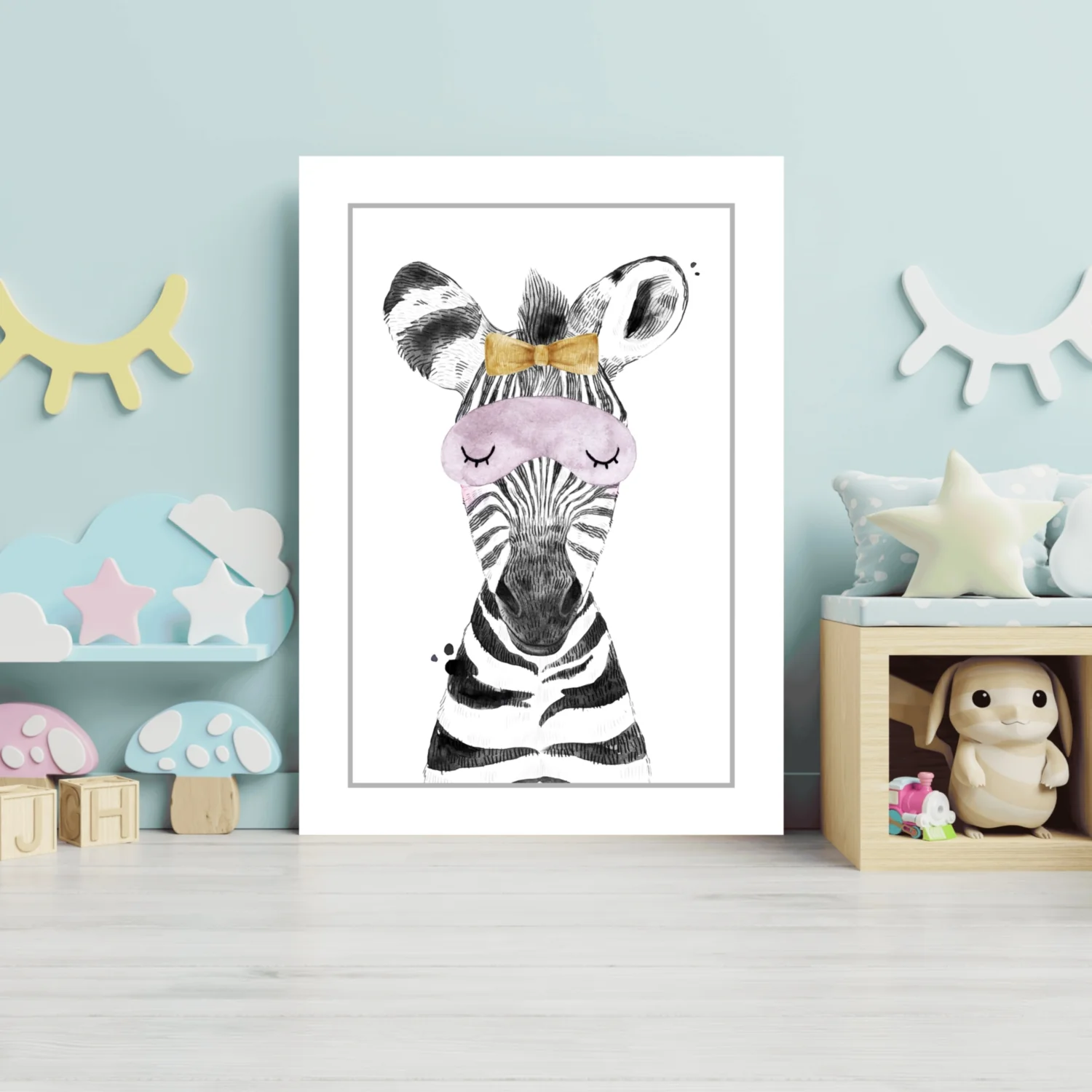 Sleepy Zebra Aluminum Print - Image 3