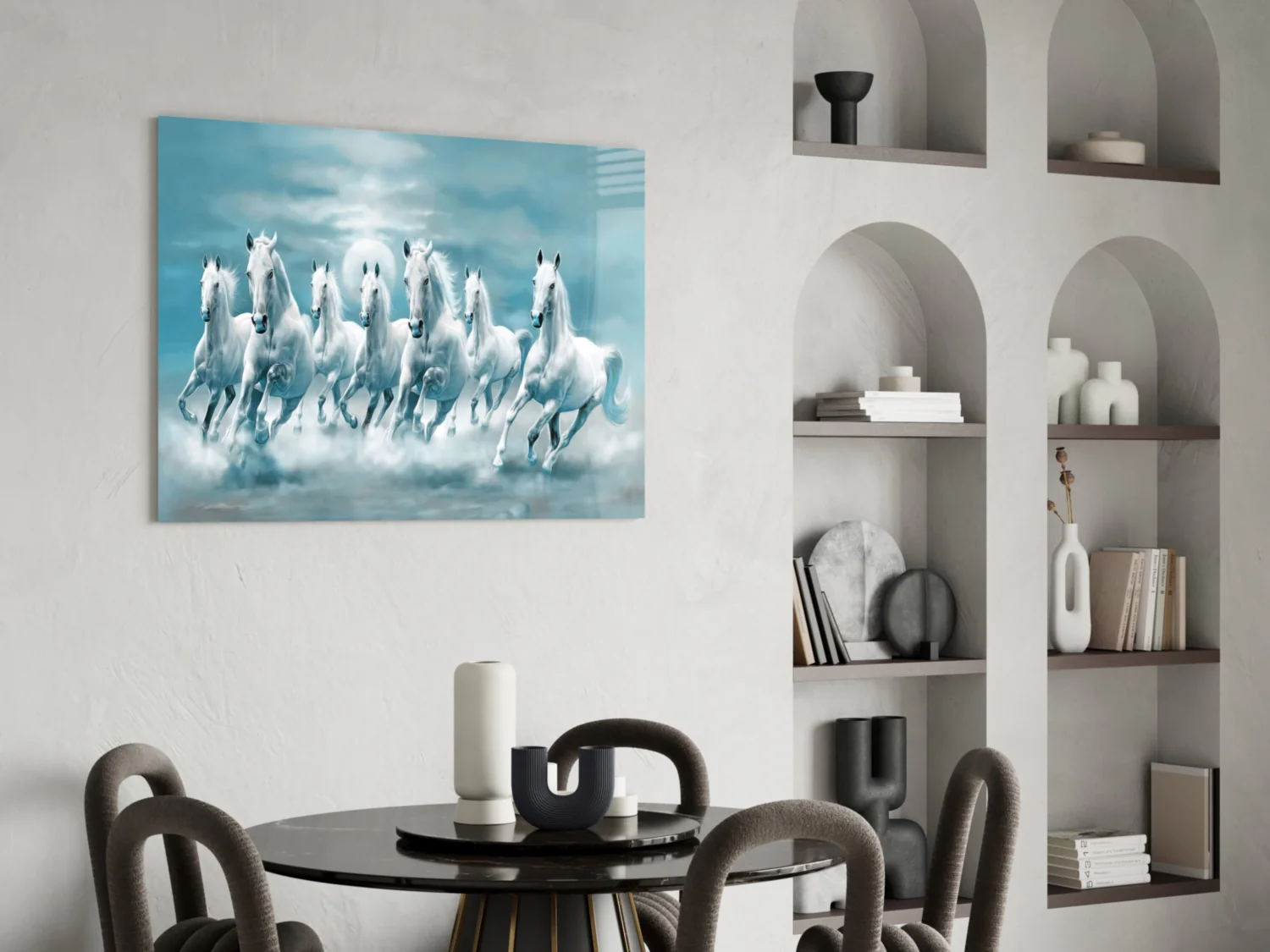 White Horses Glass Wall Art - Image 5