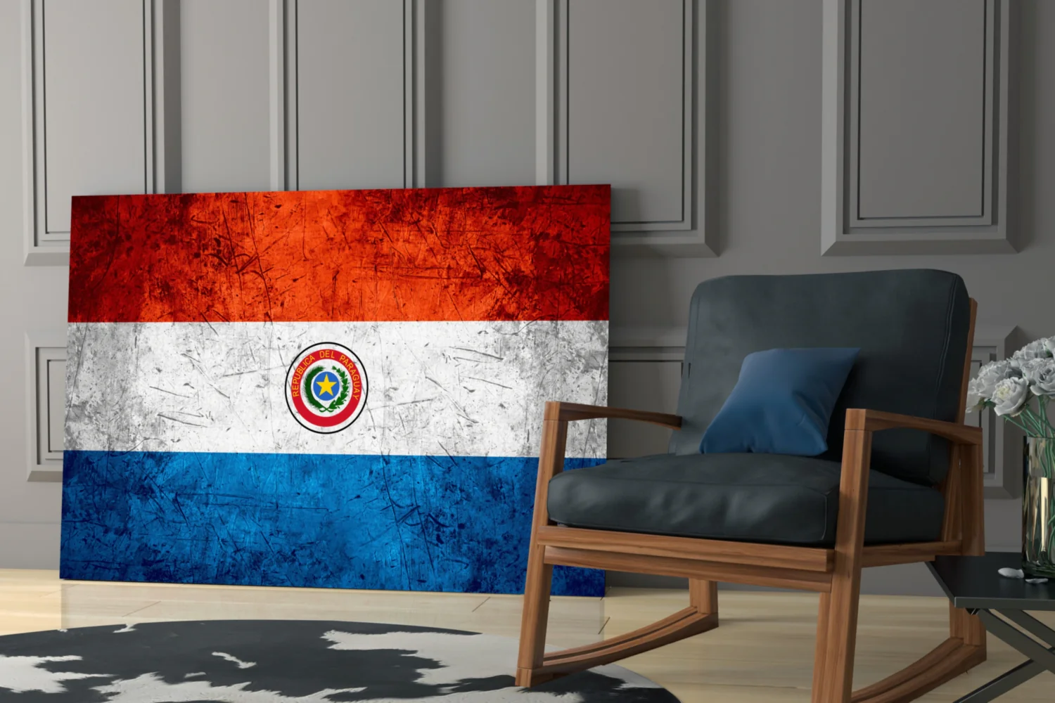 Flag of Paraguay Glass Wall Art - Image 6