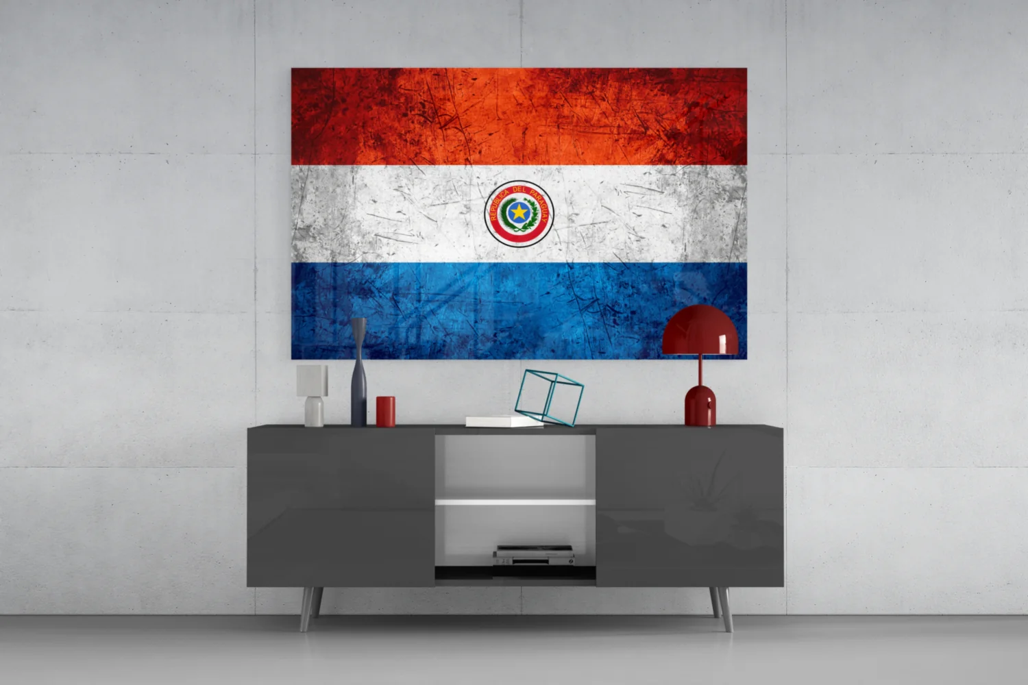 Flag of Paraguay Glass Wall Art - Image 8