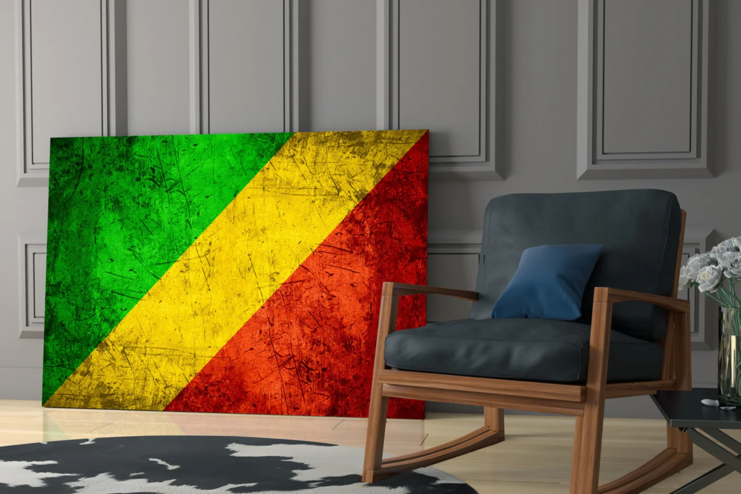 Flag of Republic of the Congo Glass Wall Art - Image 6