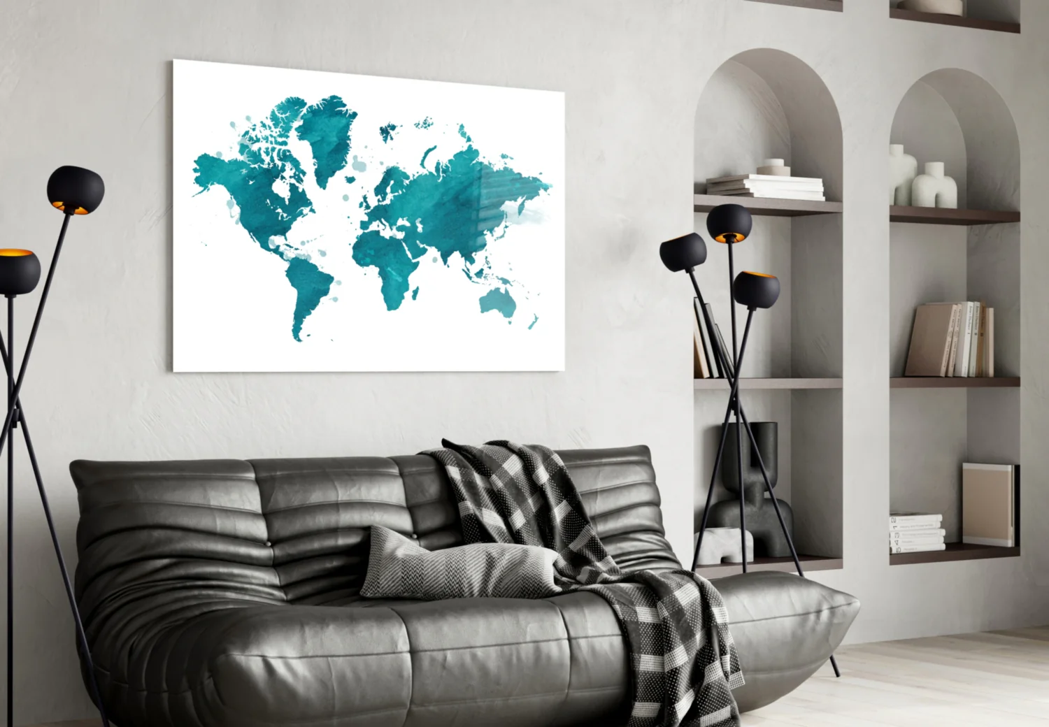 World Map Glass Wall Art - Image 4