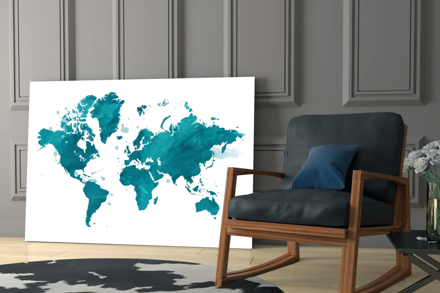 World Map Glass Wall Art - Image 6