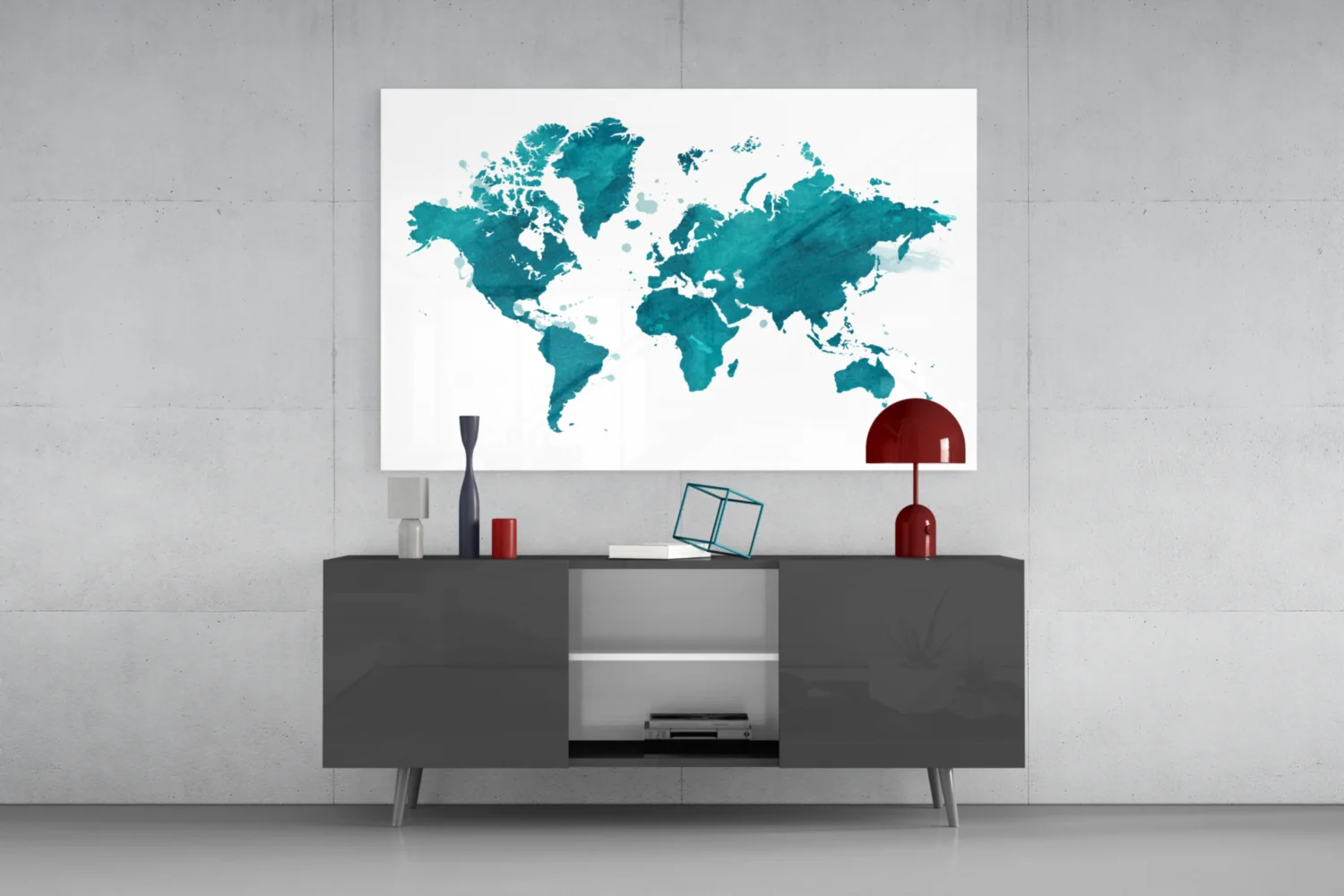World Map Glass Wall Art - Image 8