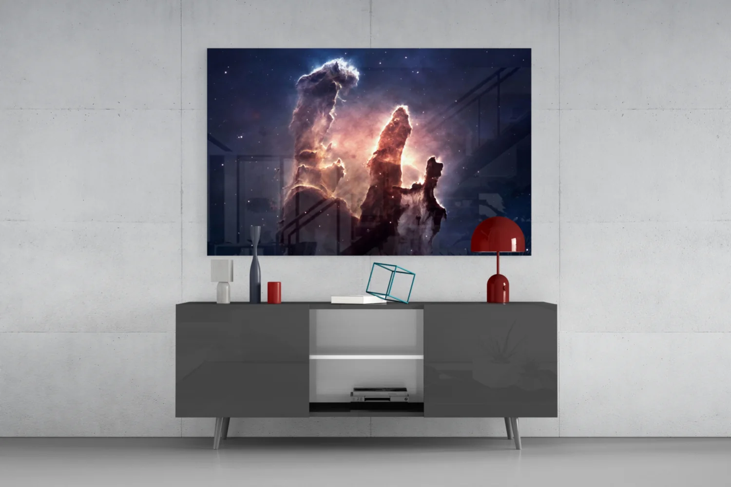 Space Clouds Glass Wall Art - Image 8