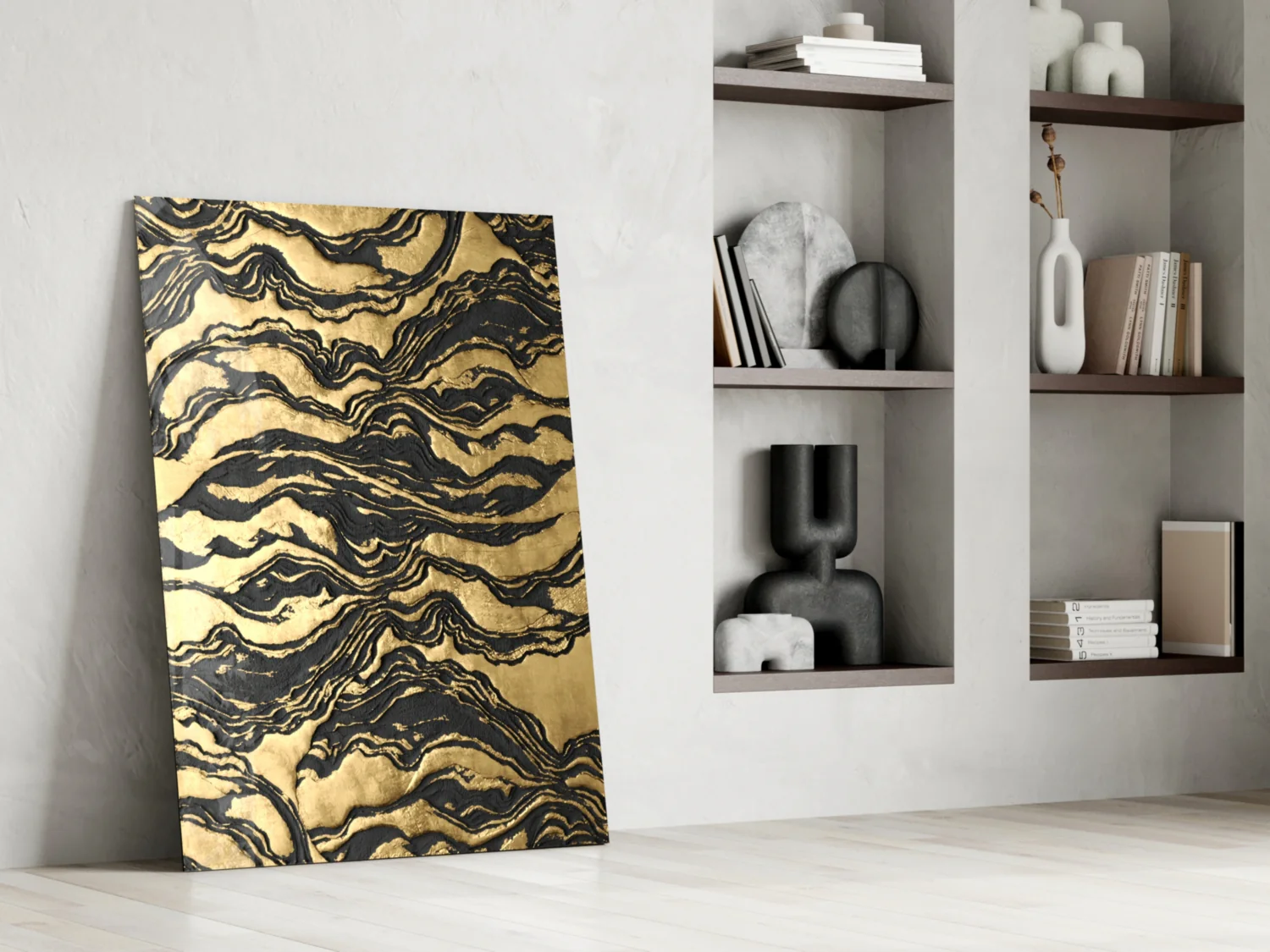 Golden Waves Glass Wall Art - Image 6
