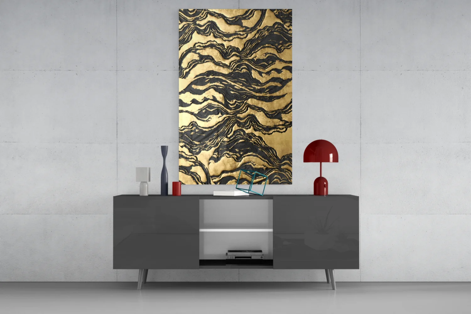 Golden Waves Glass Wall Art - Image 8